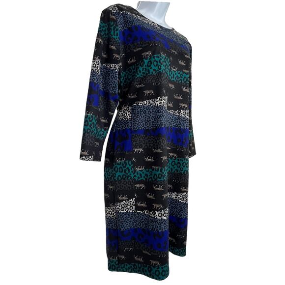 Victoria Secret Bodycon Animal Cheetah Print Little Black Dress Size Large - Picture 5 of 11